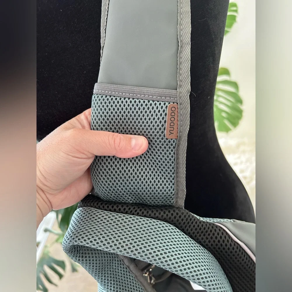 Gray Mesh Dog Sling Carrier - Hands-Free Pet Carrier